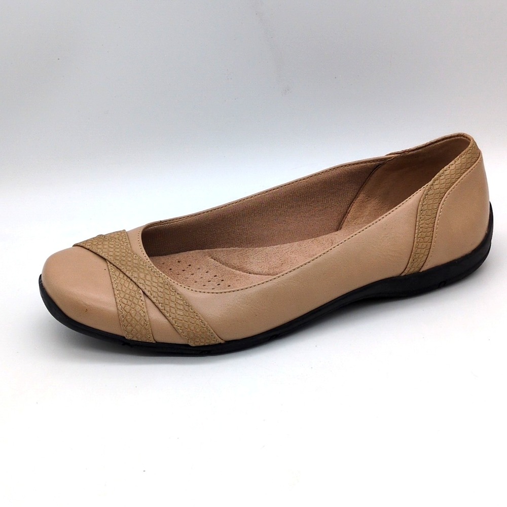 Life Stride Shoes Womens Dari Beige 9.5 Ballet‎ Flats Soft Systems Preppy